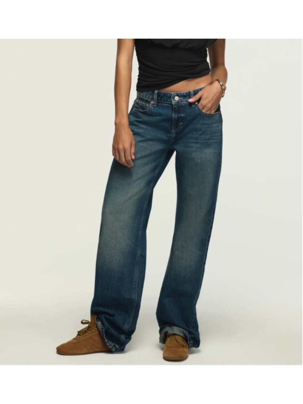 Lucky Brand baggy wide leg blue jeans size 4